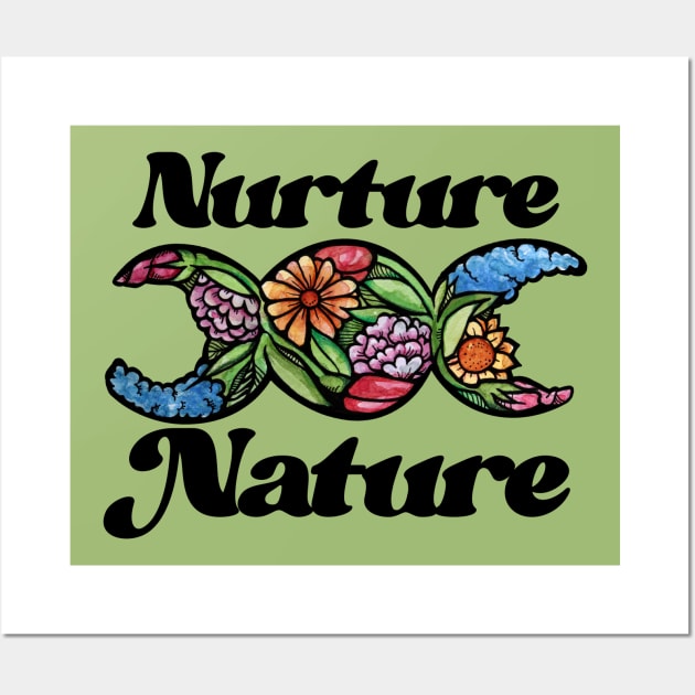 Nurture Nature Triple Moon Symbol Wall Art by bubbsnugg